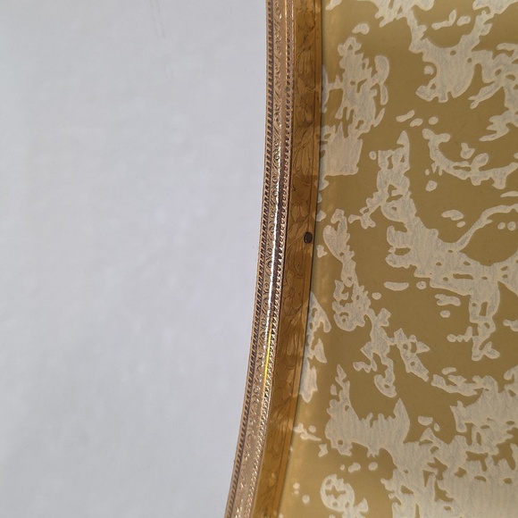 Vintage Oval Mirror vanity Tray golden color Heavy Metal - Picture 8 of 12